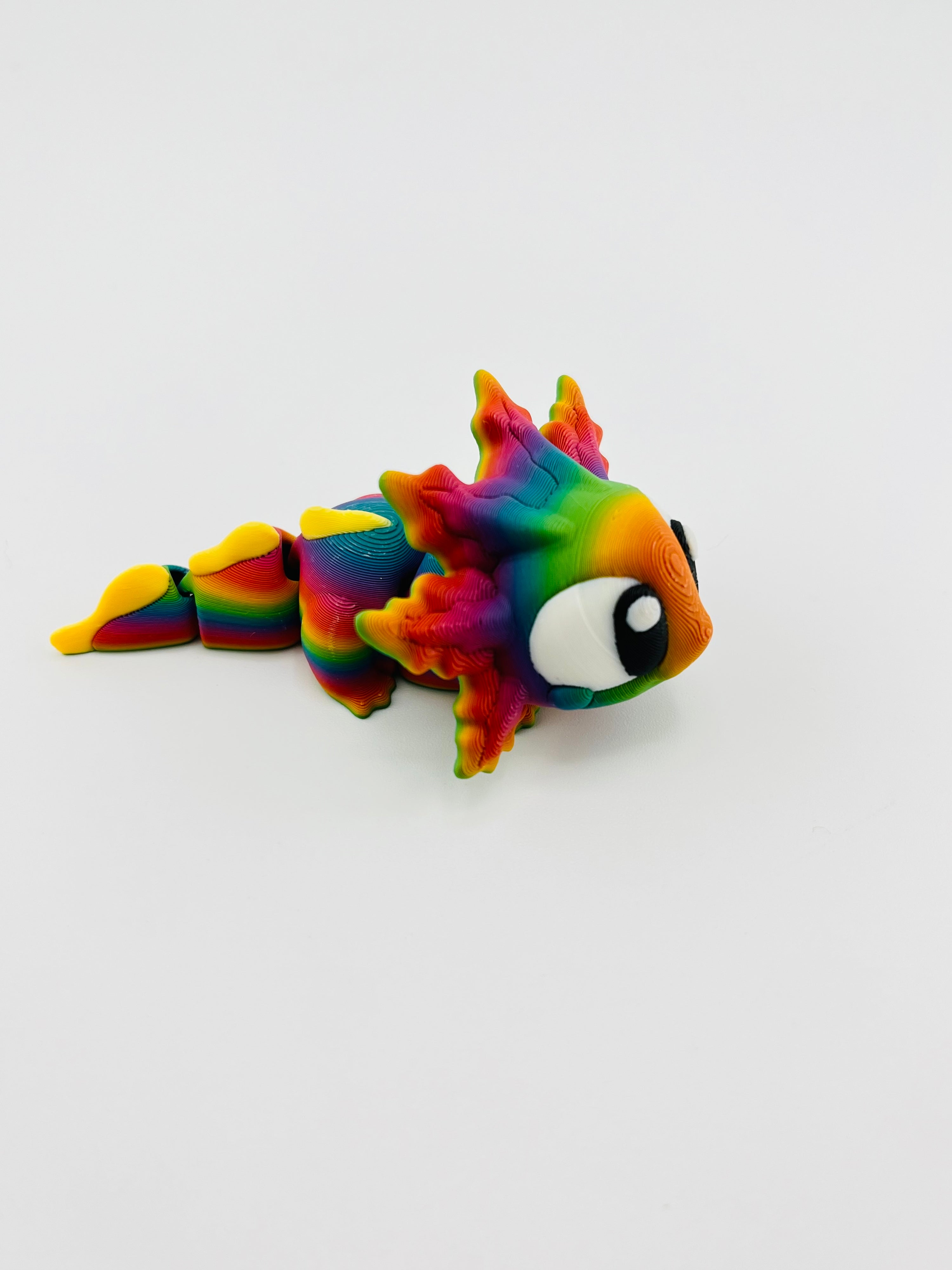 Baby Rainbow Axolotl Keychain