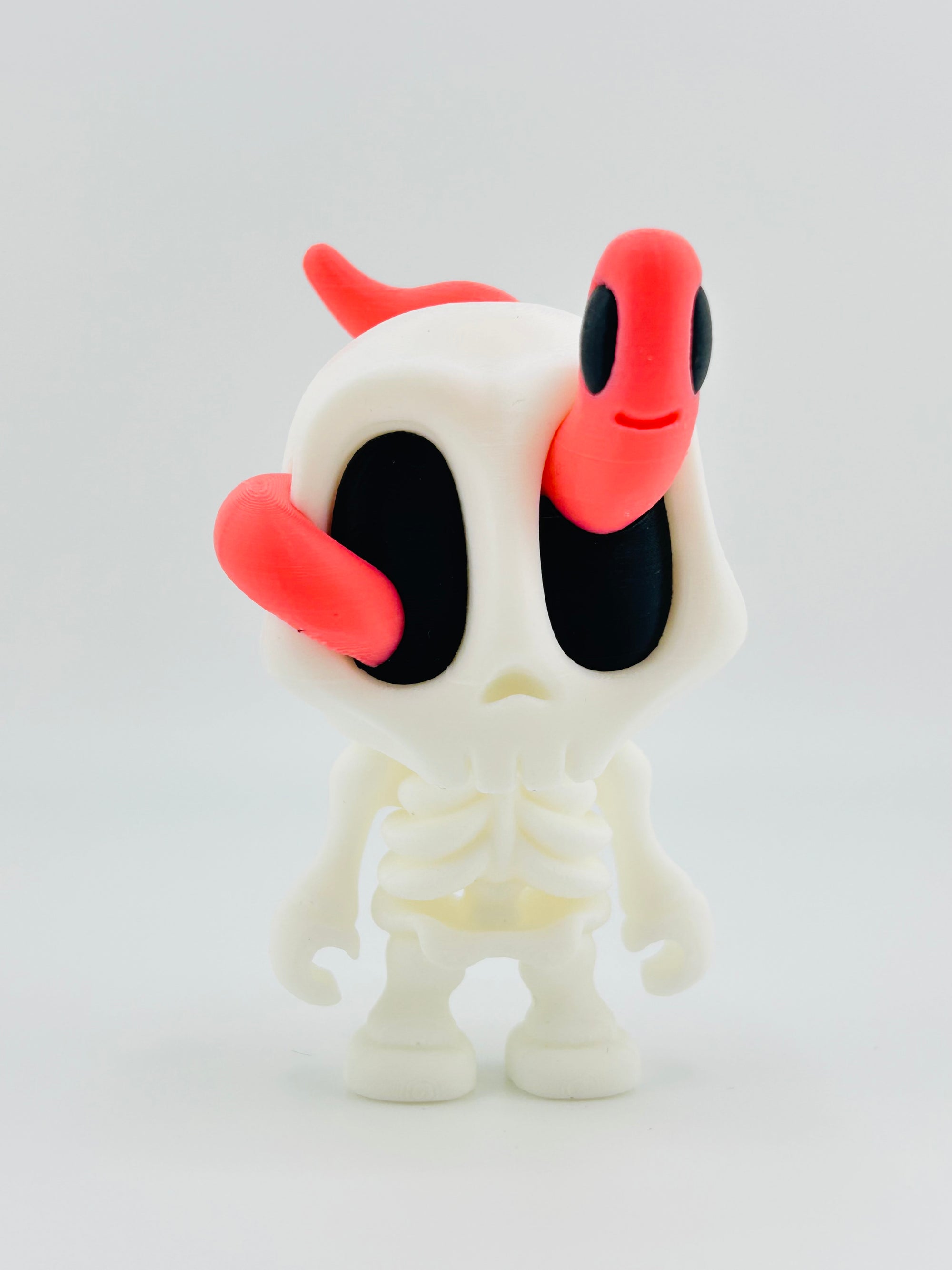 Halloween Skeleton With Worm Standing