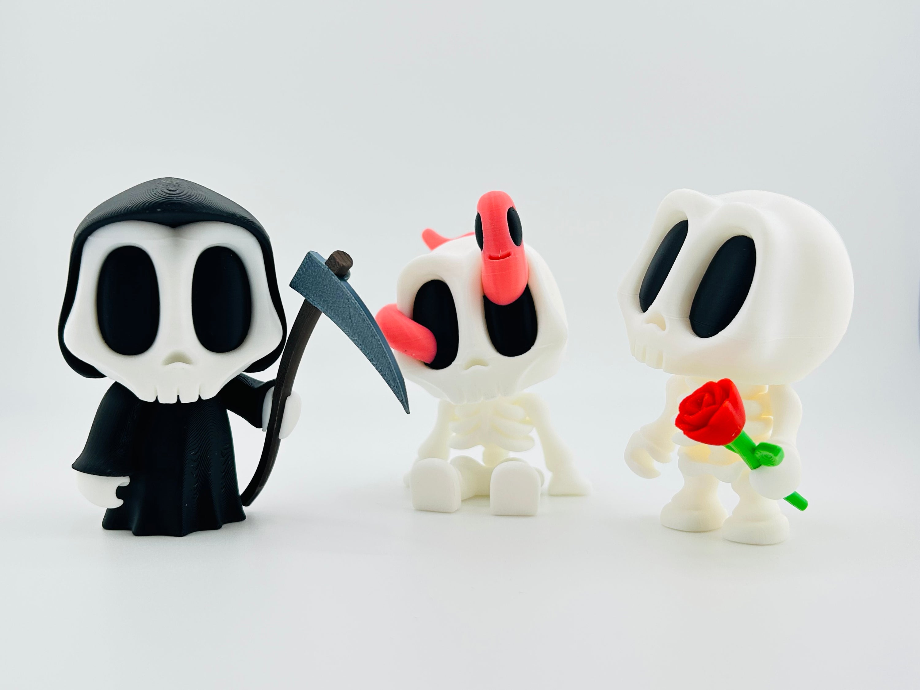 Halloween Skeleton With Worm Sitting