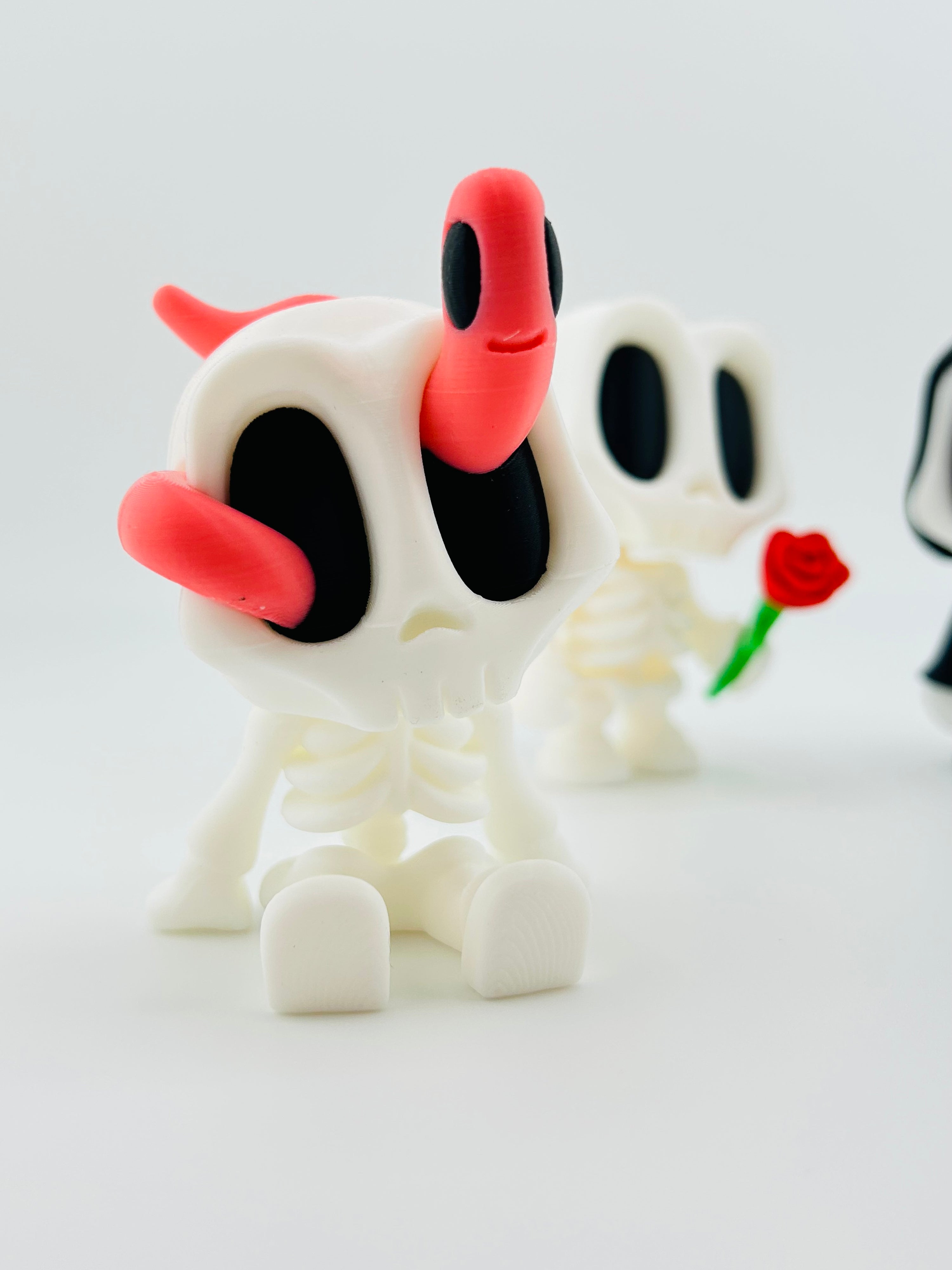 Halloween Skeleton With Worm Sitting