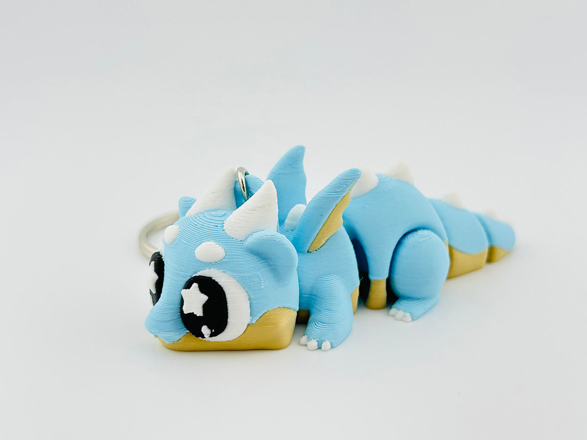 Baby Chonky Dragon Keychain Blue