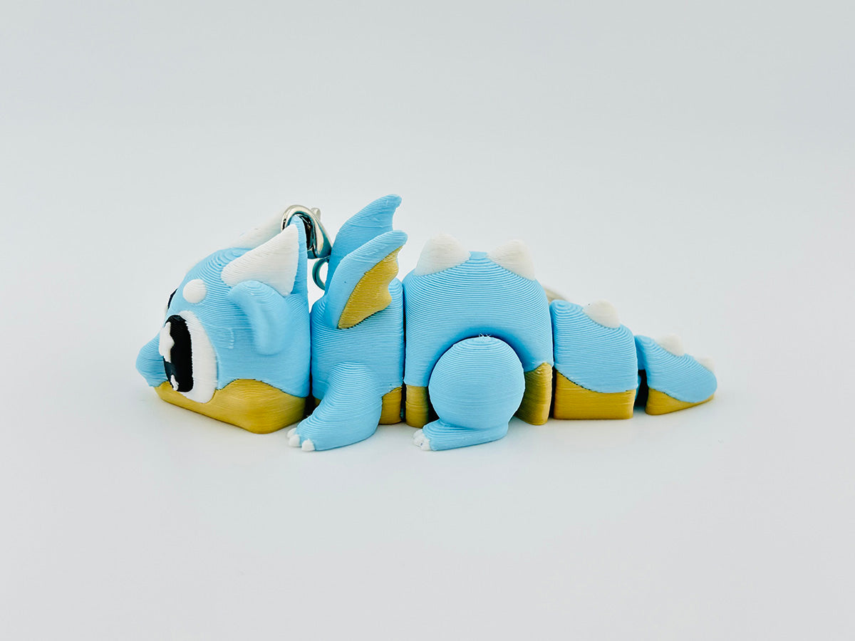 Baby Chonky Dragon Keychain Blue