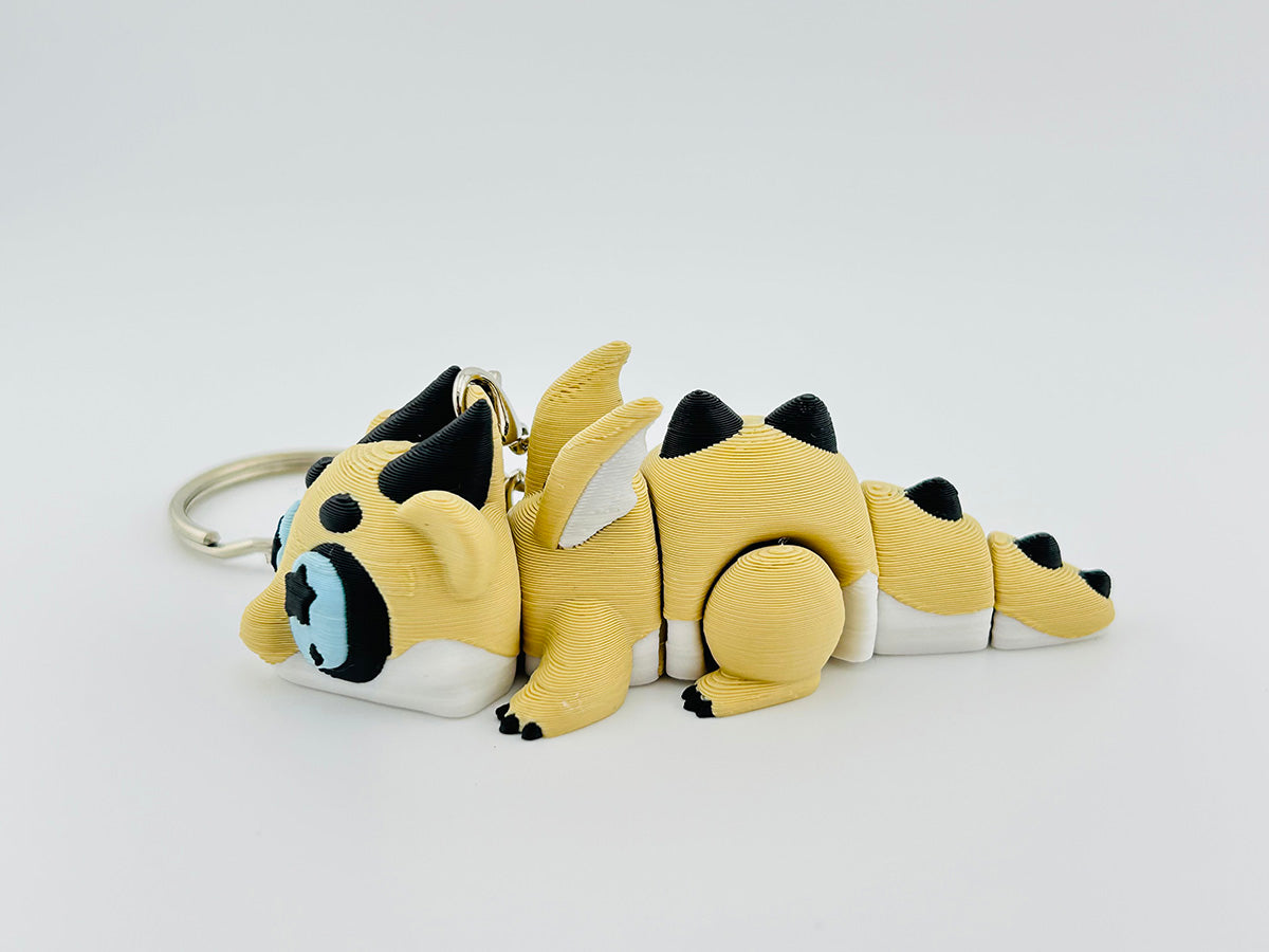Baby Chonky Dragon Keychain Tan