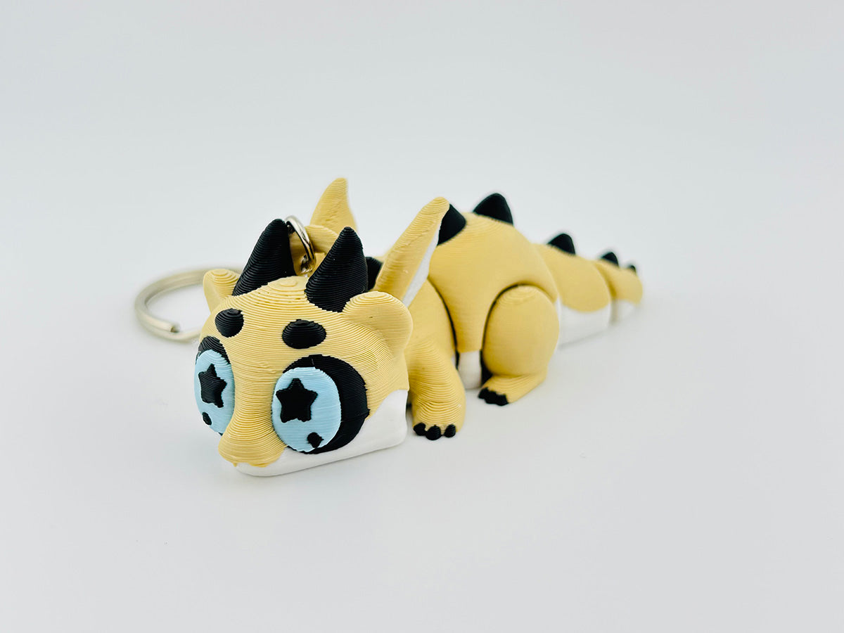 Baby Chonky Dragon Keychain Tan