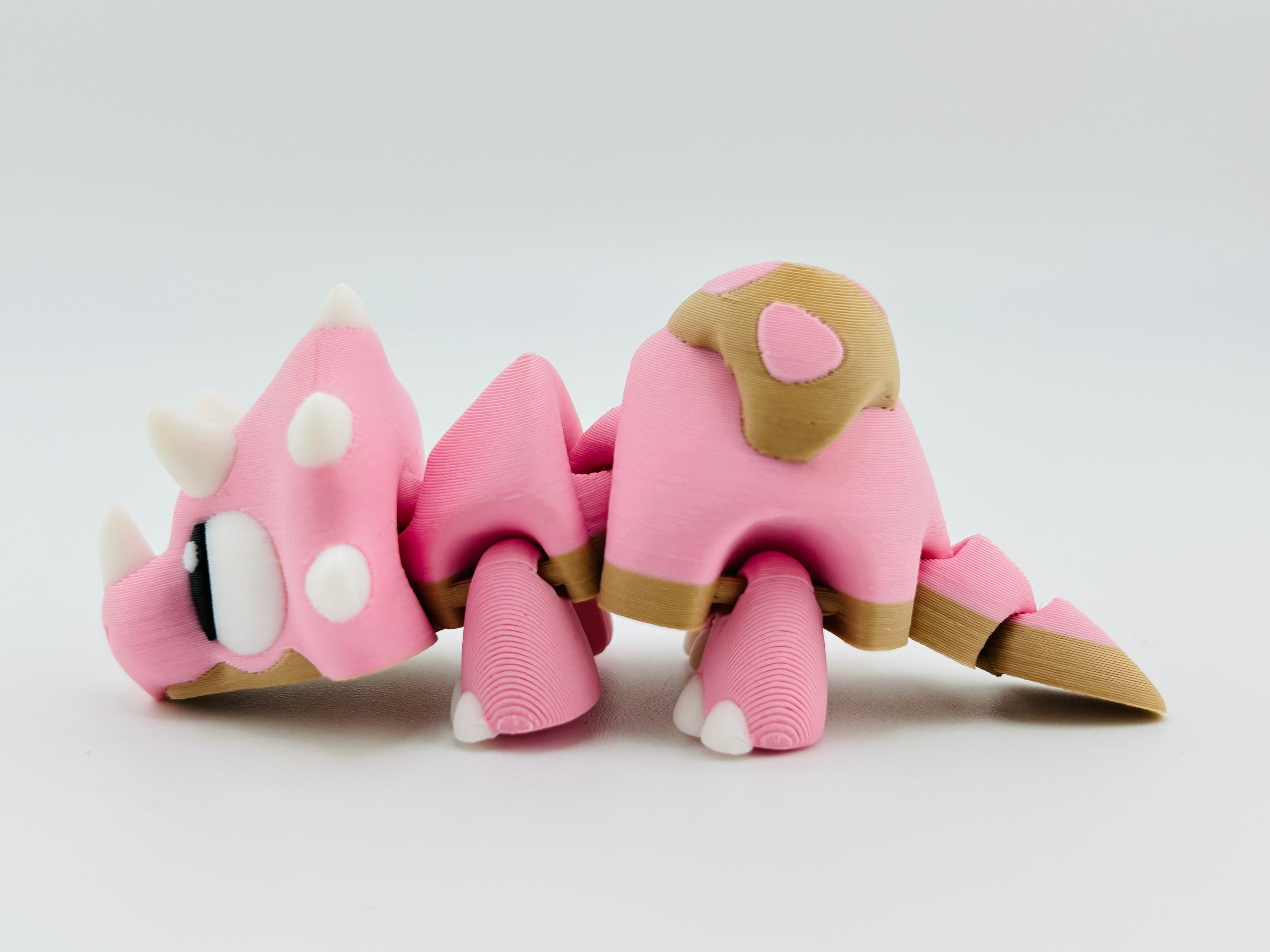 Baby Triceratops Pink Tan