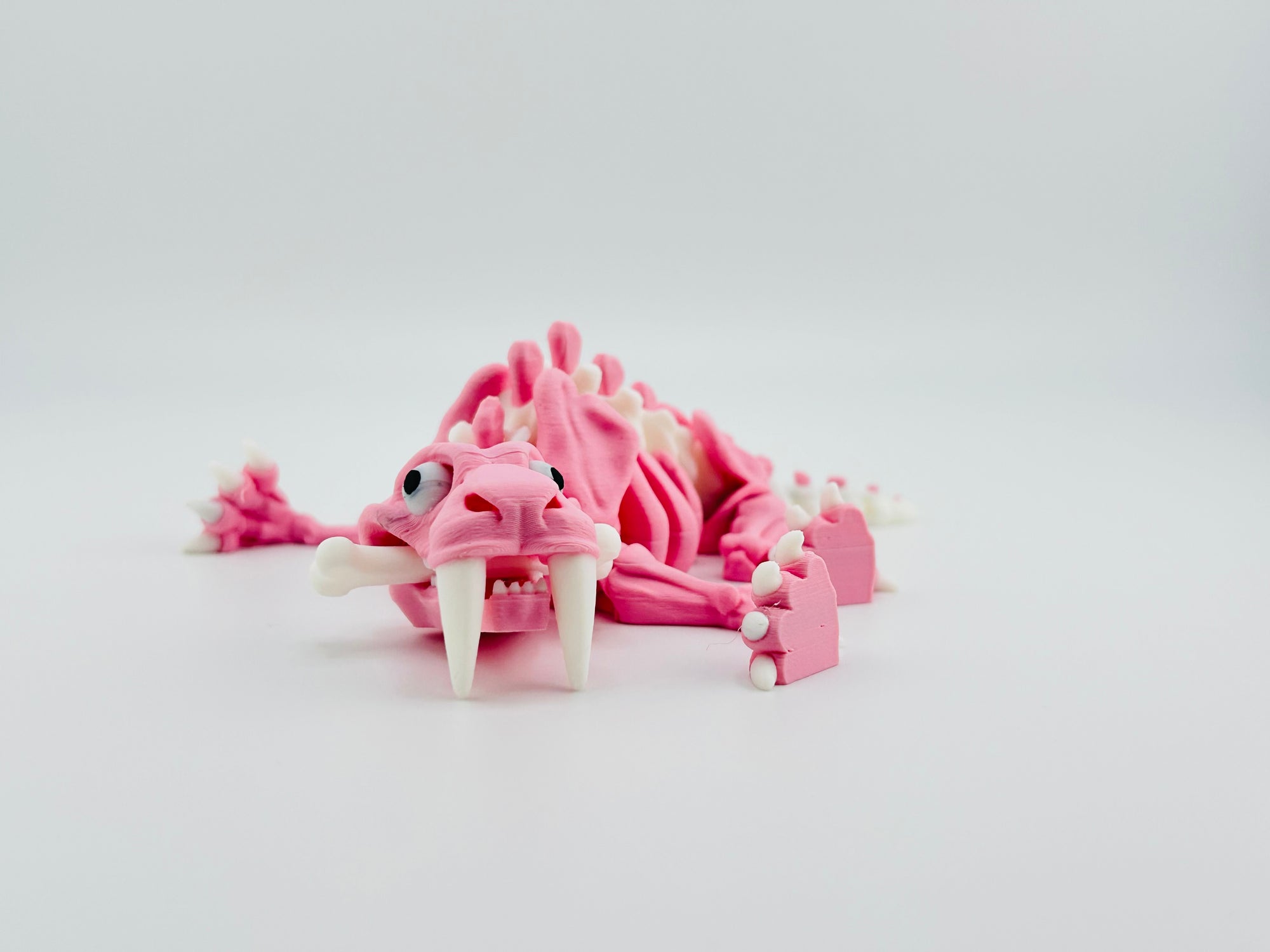 Skeleton Saber Tooth Tiger Pink