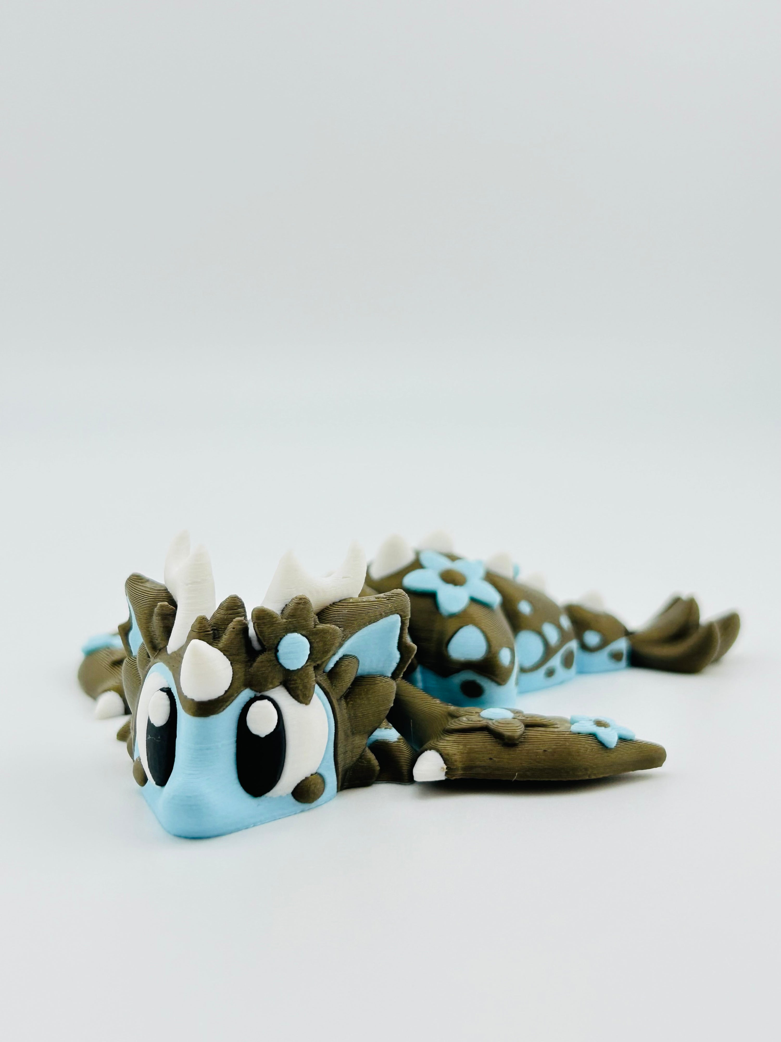 Blossom Dragon Blue And Gold Keychain