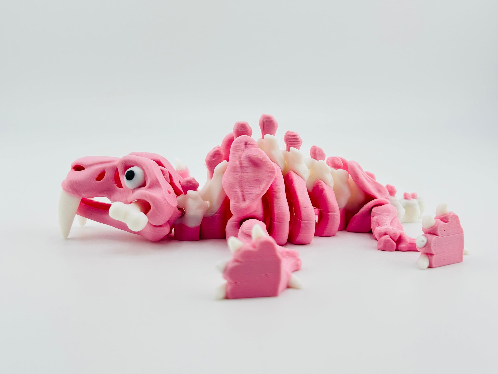 Skeleton Saber Tooth Tiger Pink