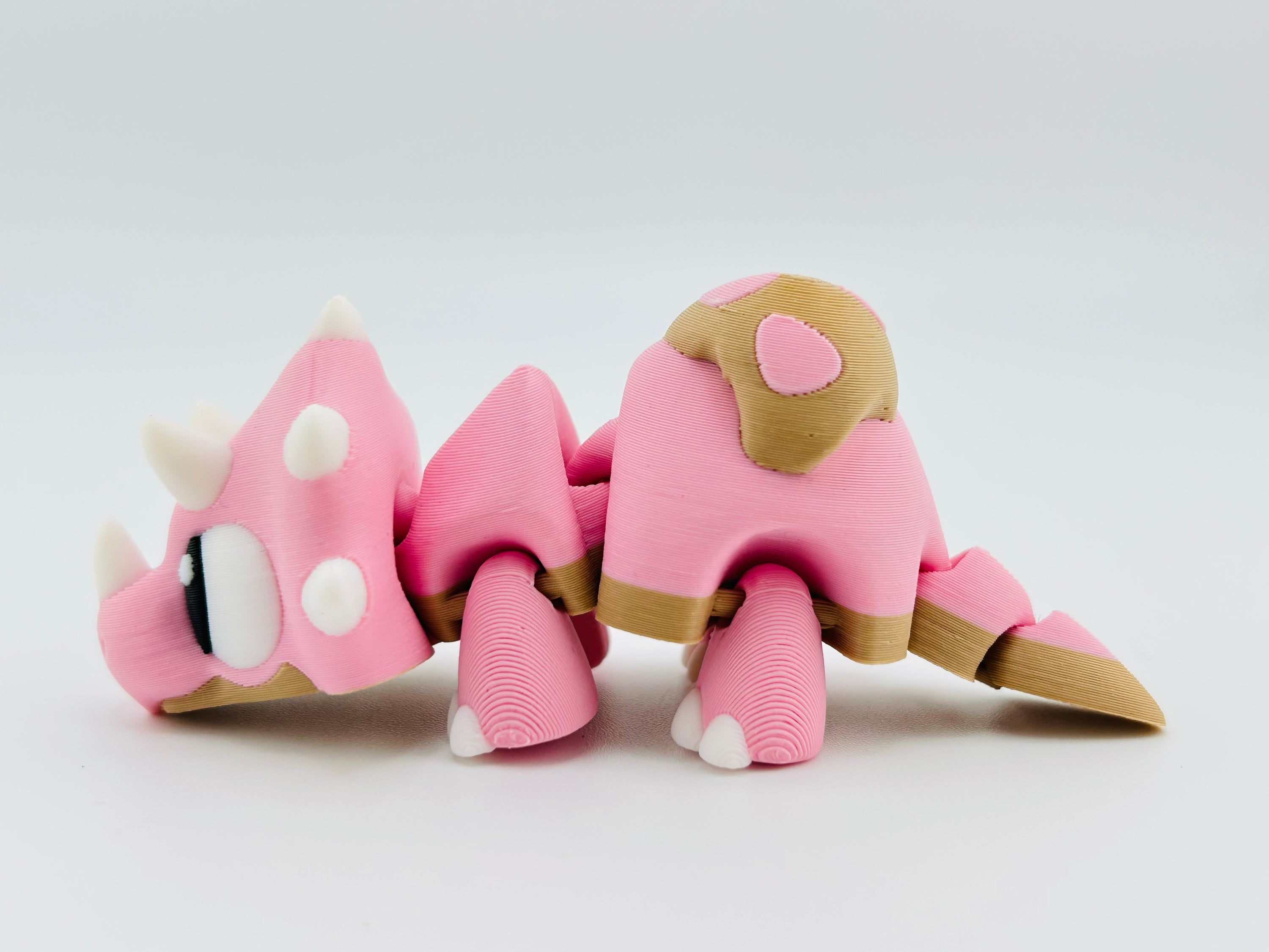 Baby Triceratops Pink Tan