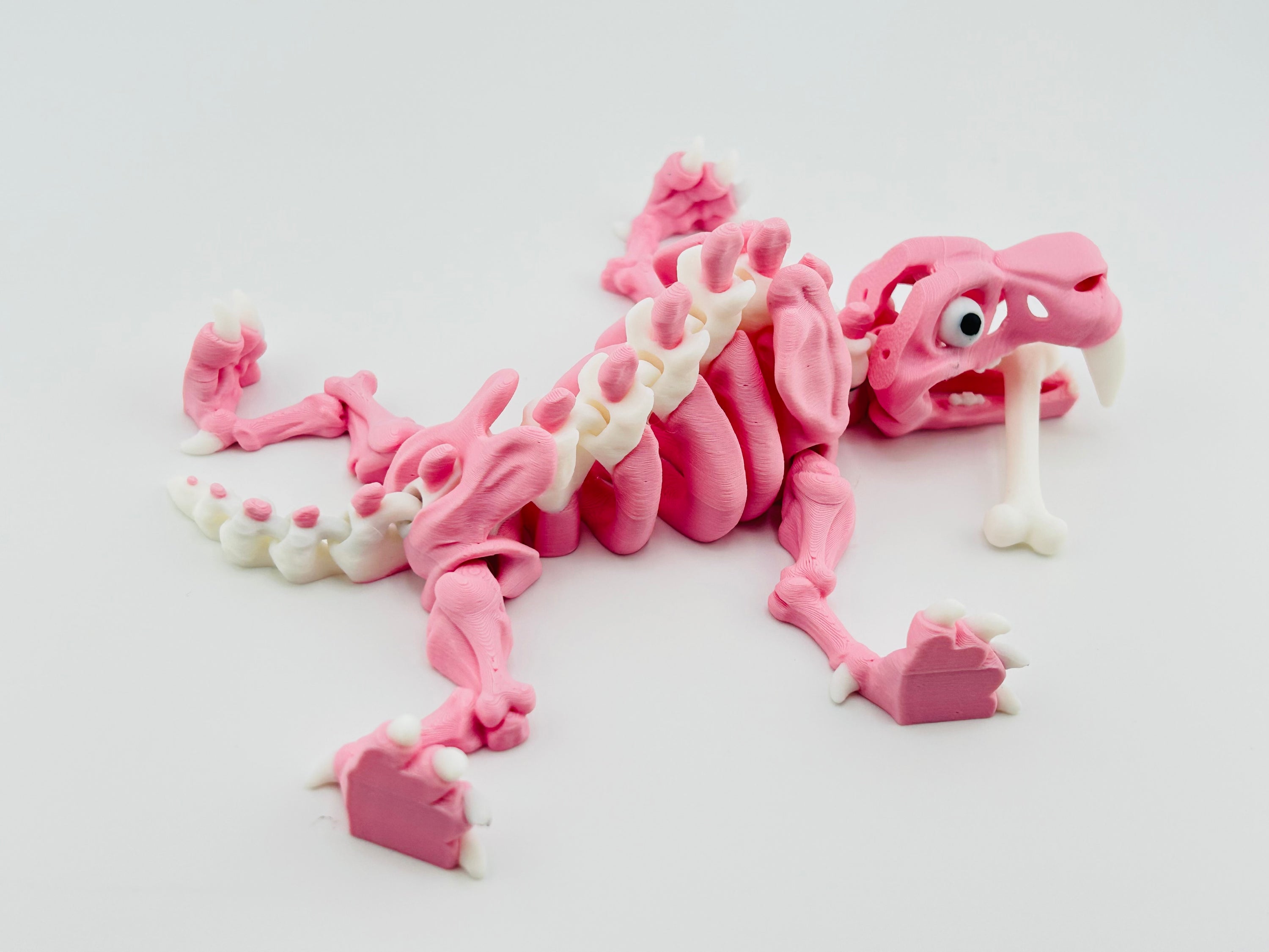 Skeleton Saber Tooth Tiger Pink