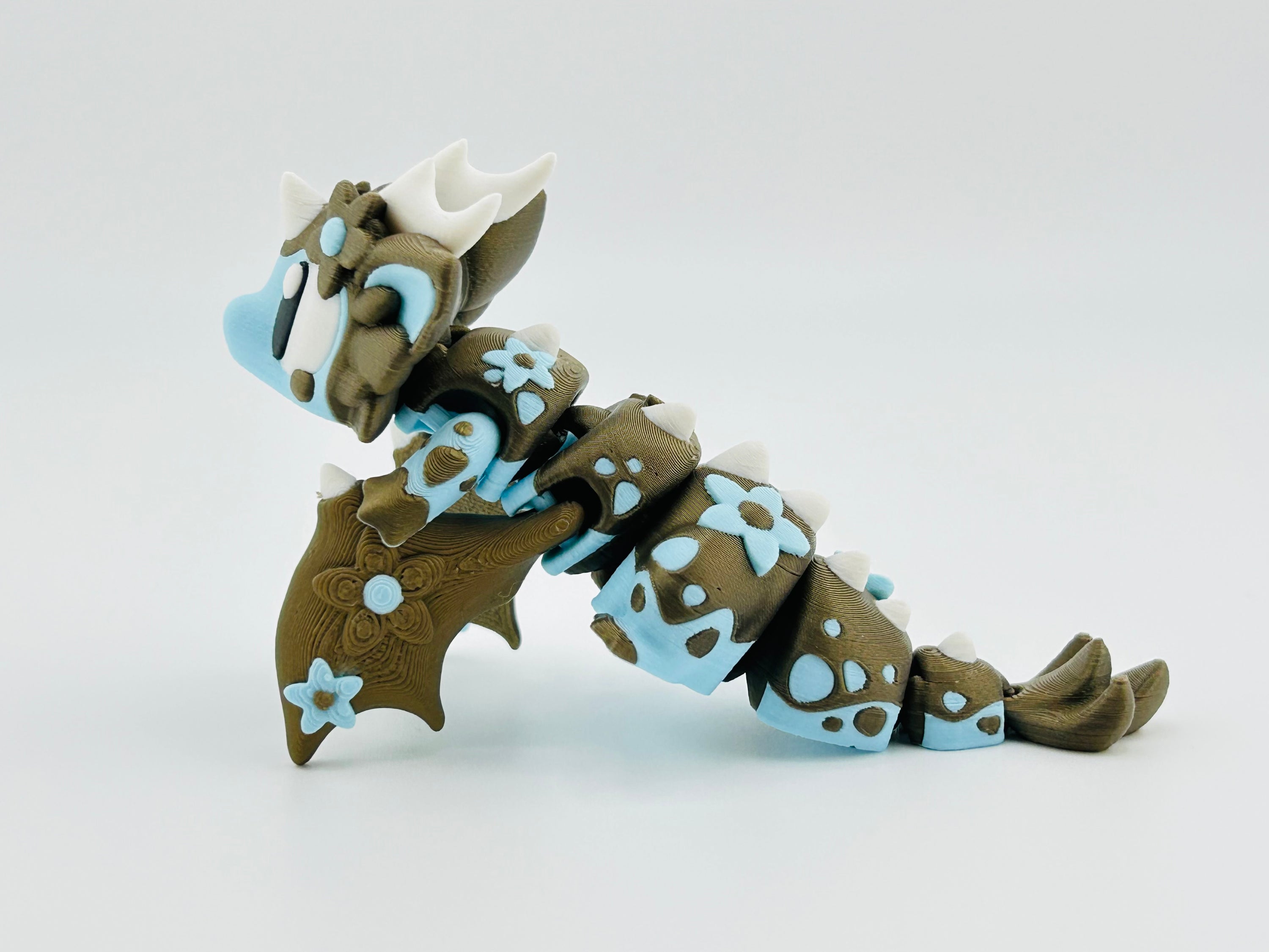 Blossom Dragon Blue And Gold Keychain