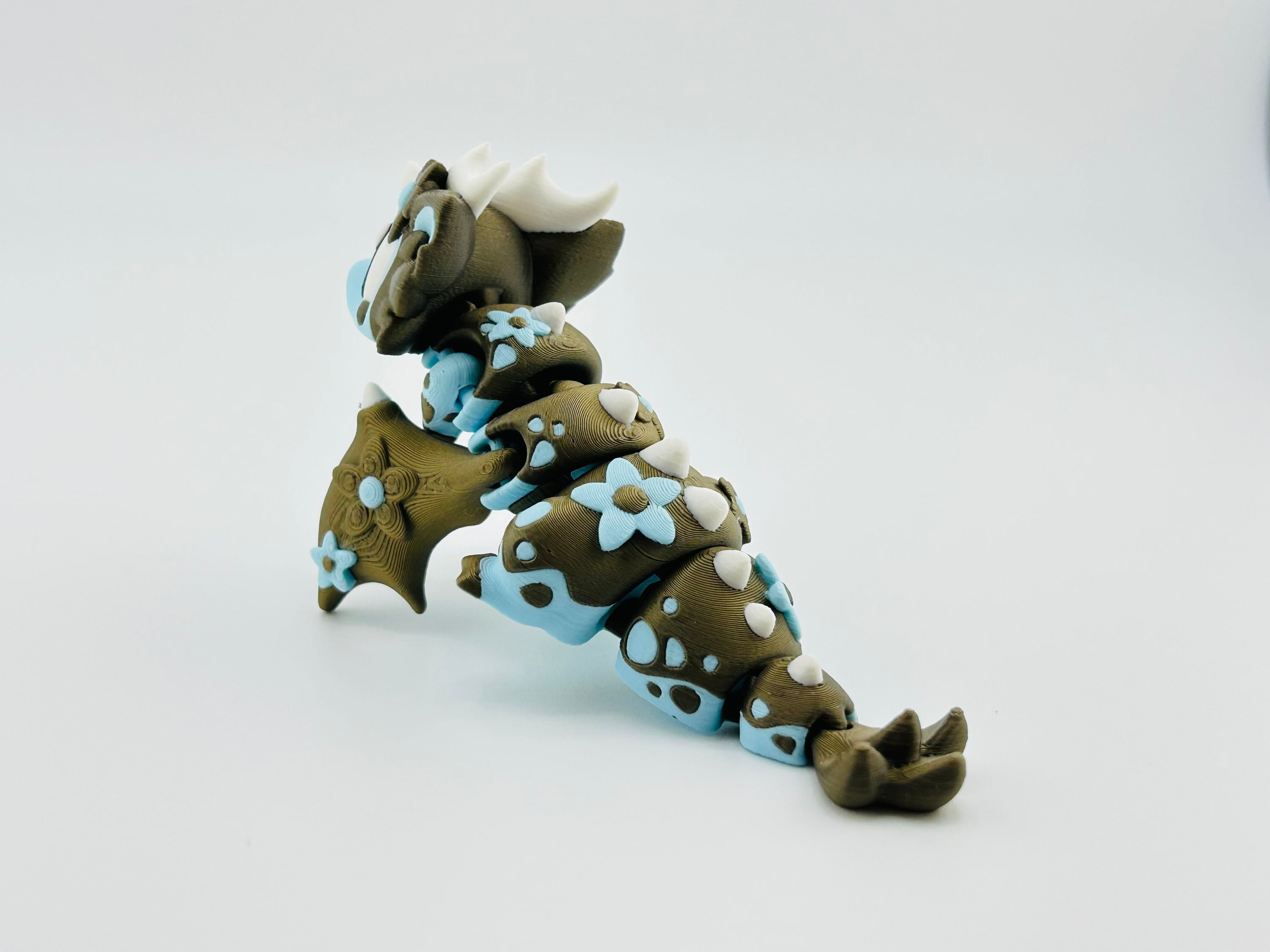 Blossom Dragon Blue And Gold Keychain