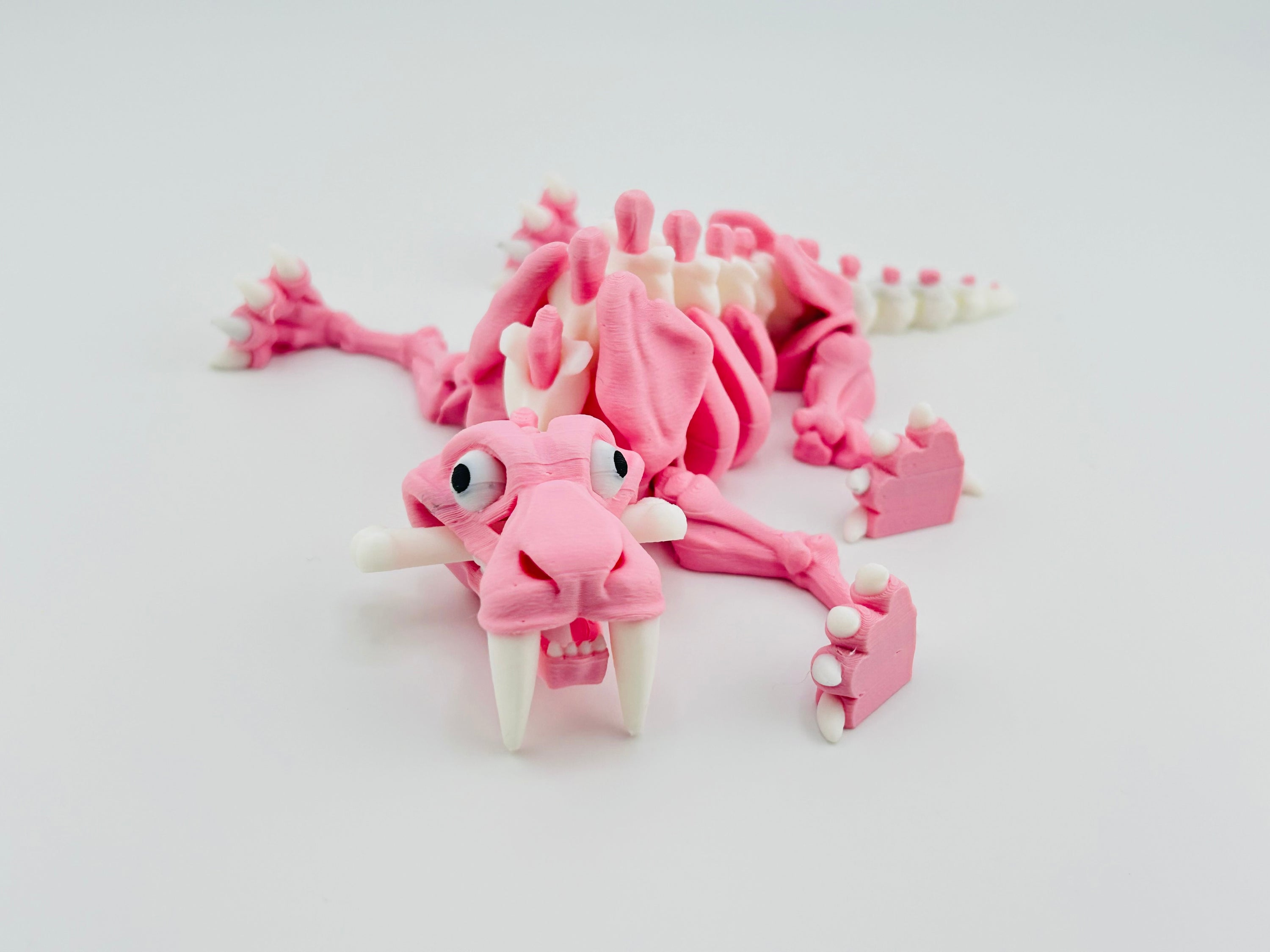 Skeleton Saber Tooth Tiger Pink