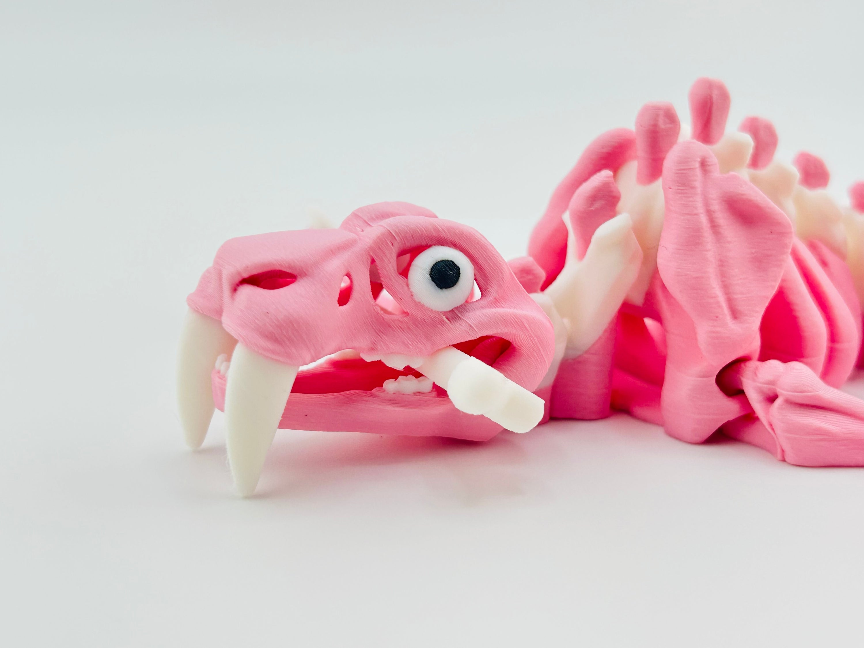 Skeleton Saber Tooth Tiger Pink