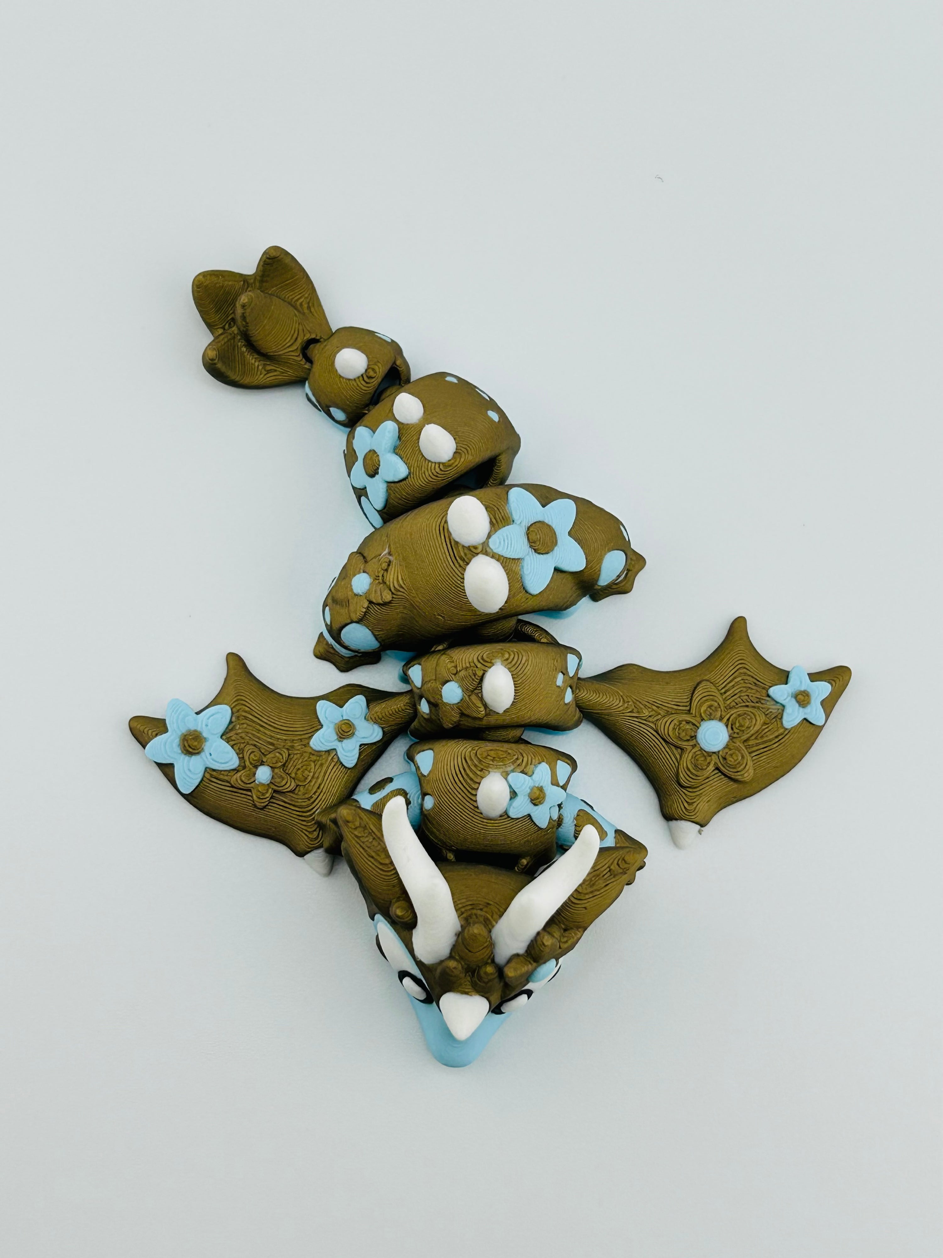 Blossom Dragon Blue And Gold Keychain