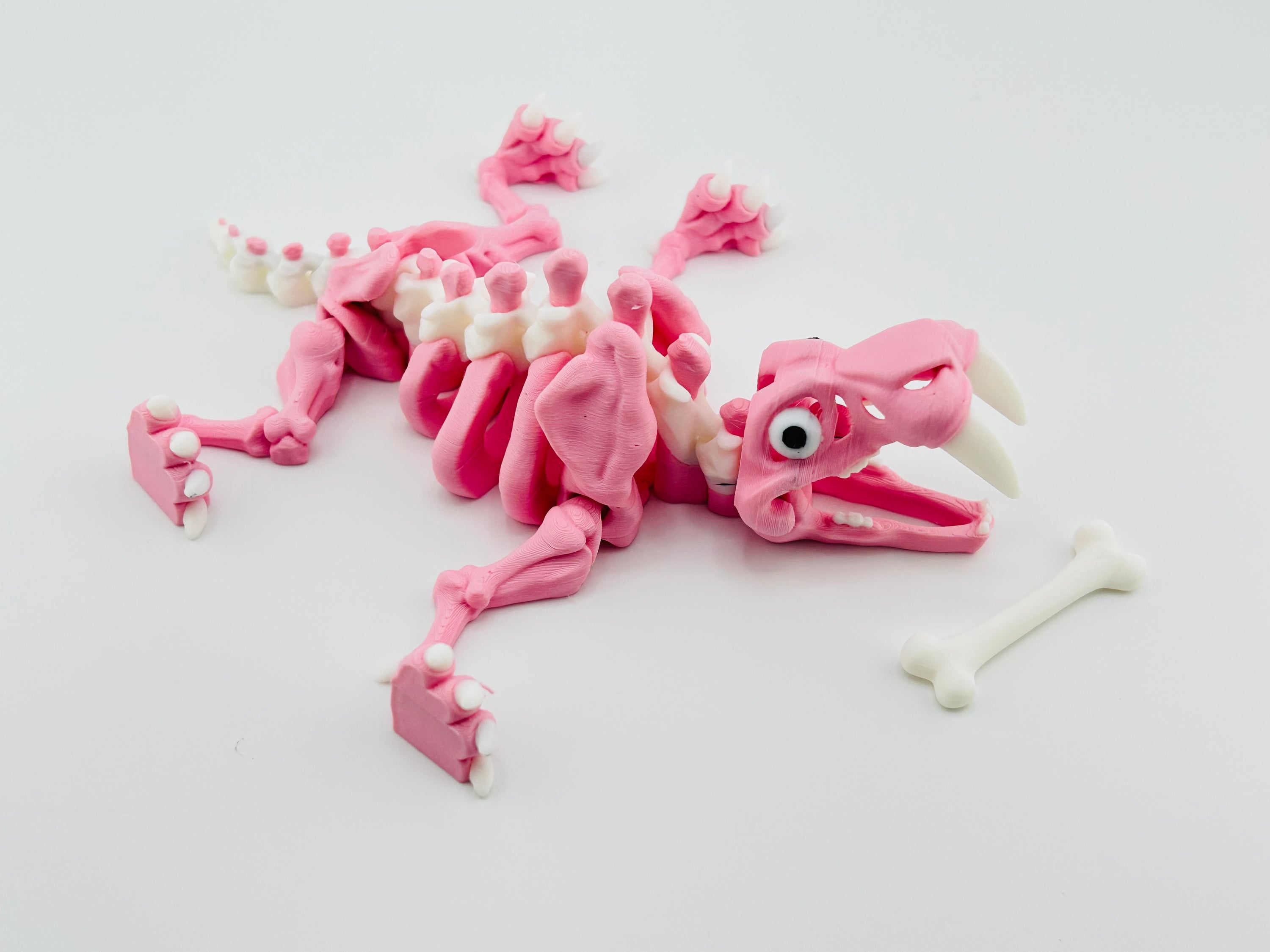 Skeleton Saber Tooth Tiger Pink